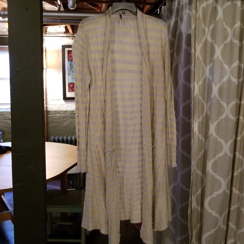 Free People striped duster/long cardigan
